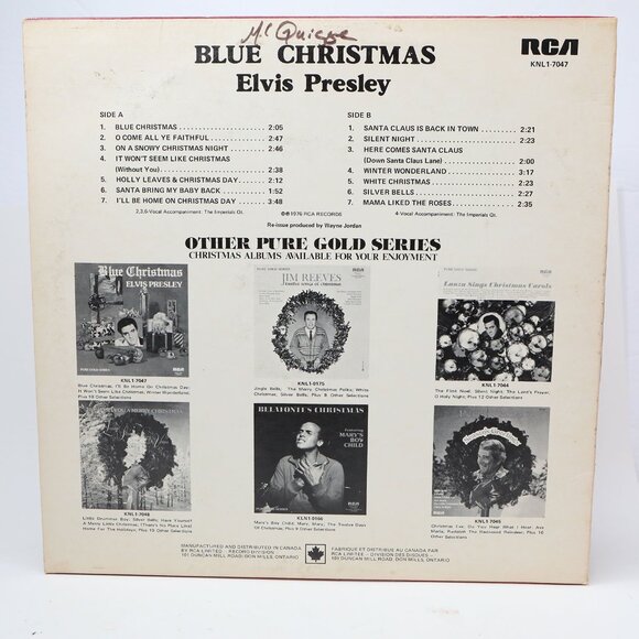 Elvis Presley Blue Christmas Album Vinyl Record 70s Iconic Holiday Festive Music - Picture 3 of 6